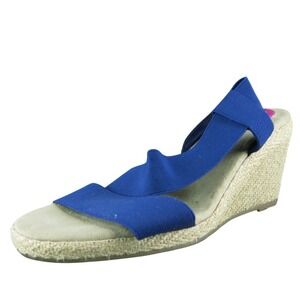 Gretta Greta Women Strappy Sandal Shoes Size 8 Medium Blue Fabric‎